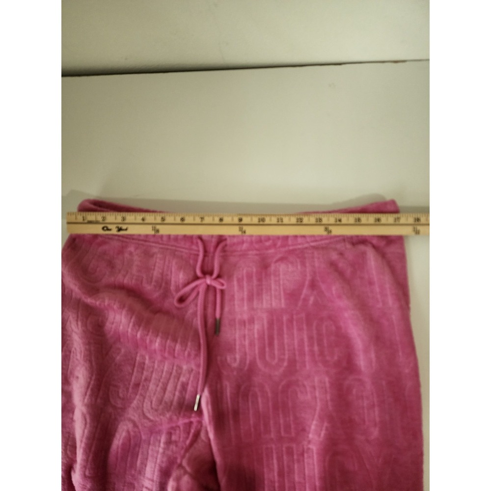 Juicy Couture Pink Plush Velour Lounge Set Embossed Logo 2 Pc Women XL NWT - Picture 7 of 11